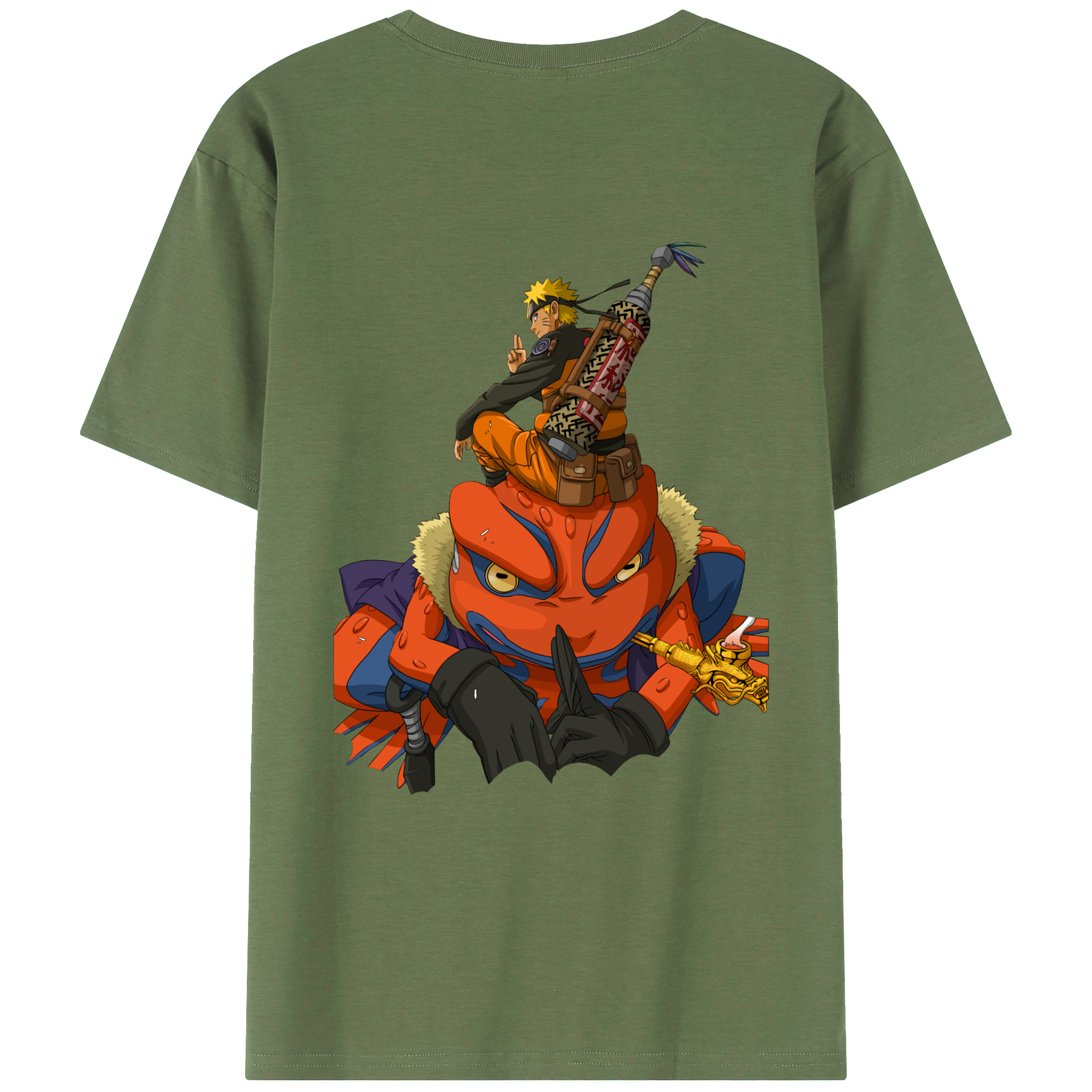 （画像用） NARUTO -ナルト- うずまき ナルト Uzumaki Naruto 綿100％ メンズ半袖Tシャツ（バックプリント） 通気性